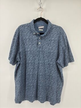 johnnie-O Blue Textured Short-Sleeve Polo